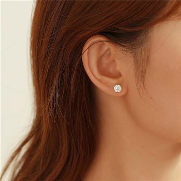 Moissanite Stud Earrings 2-4ct G H I Color 925 Sterling Silver White Gold Plated - Picture 7 of 8